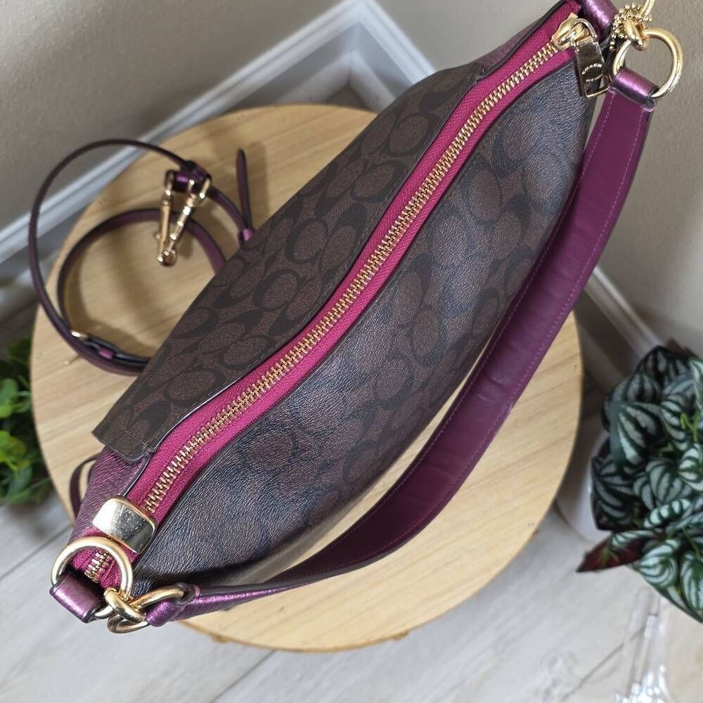 Coach Marlon Hobo in Signature Canvas and Wallet - Picture 11 of 16